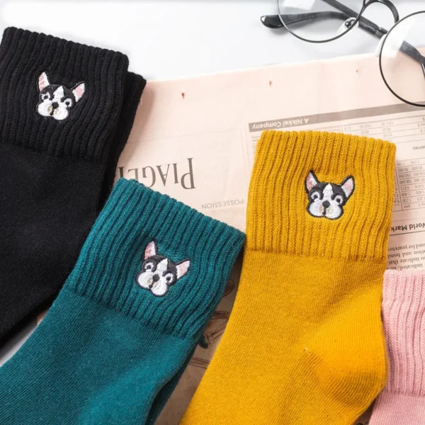 Chaussettes en coton bouledogue français – Image 2