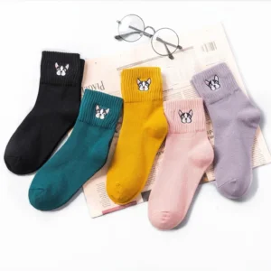 Chaussettes en coton bouledogue français