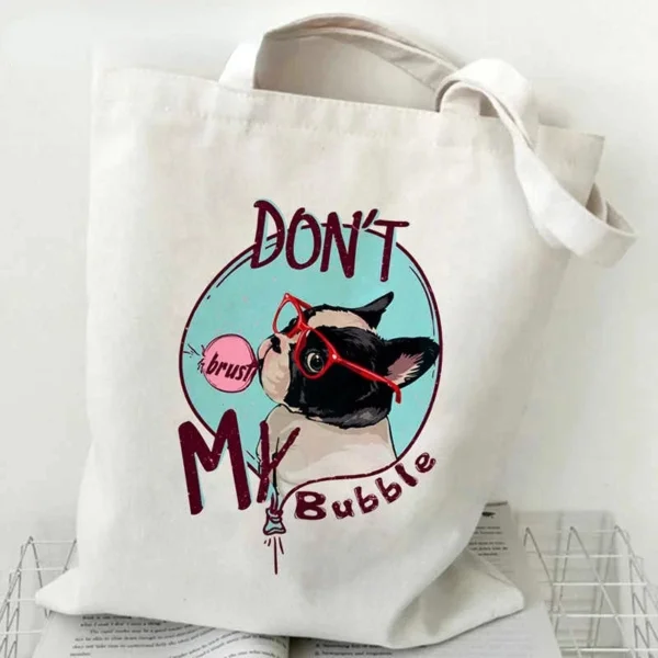 Tote bag bouledogue "white" – Image 2