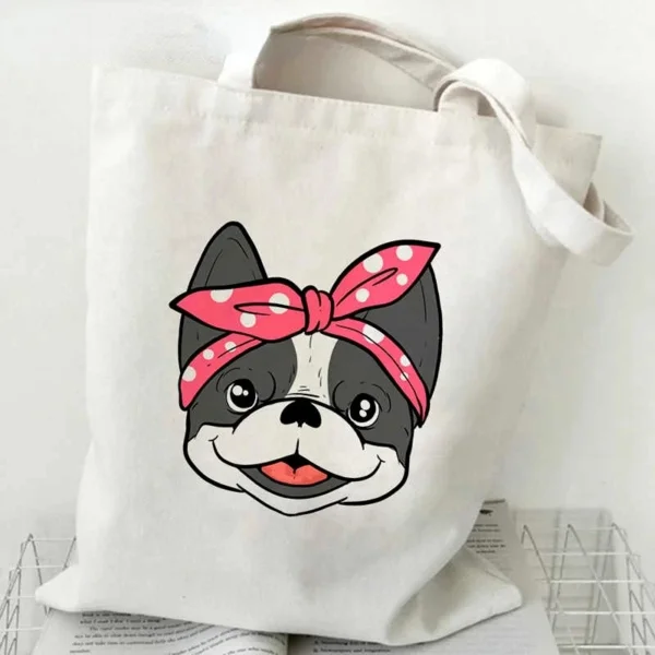 Tote bag bouledogue "white" – Image 6