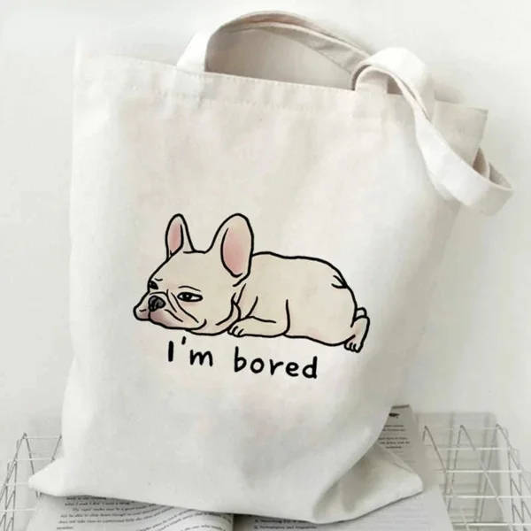 Tote bag bouledogue "white" – Image 4