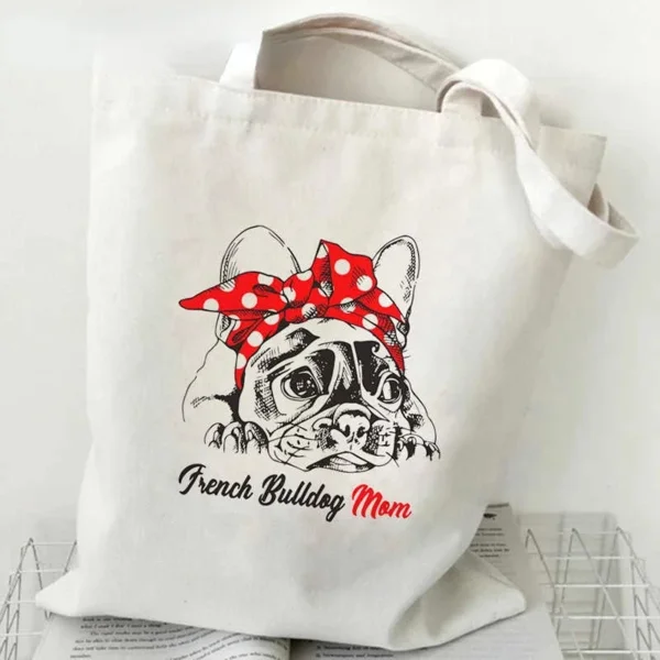 Tote bag bouledogue "white"