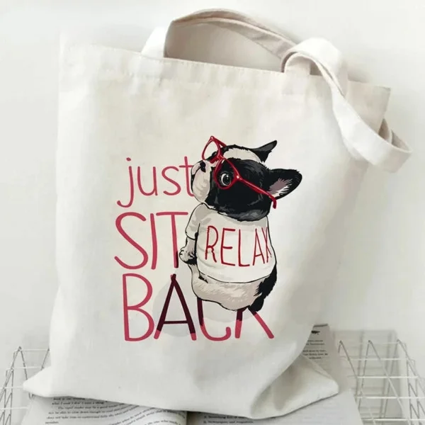 Tote bag bouledogue "white" – Image 3