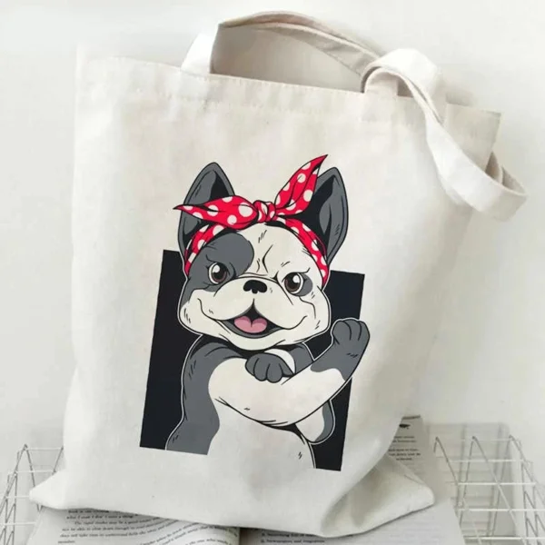 Tote bag bouledogue "white" – Image 7
