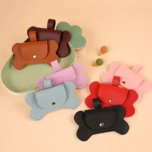 Distributeur de sacs à crottes en simili cuir