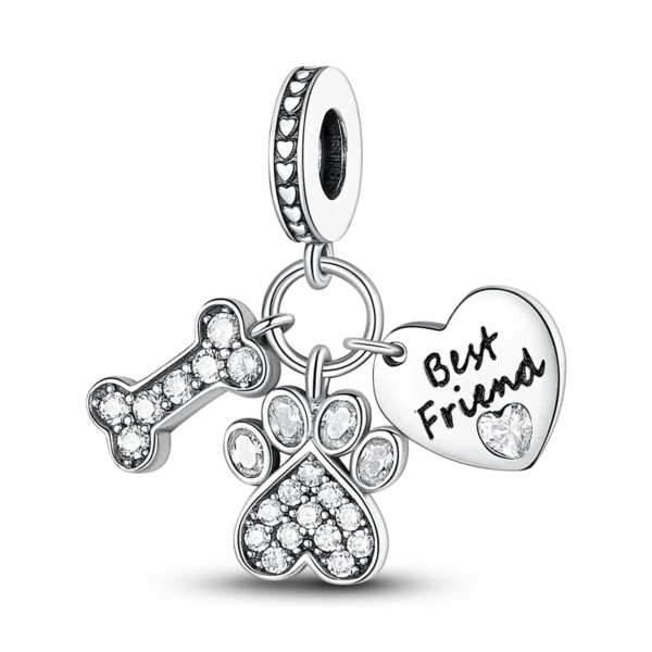 Charm chien argenté pour bracelet – Image 3