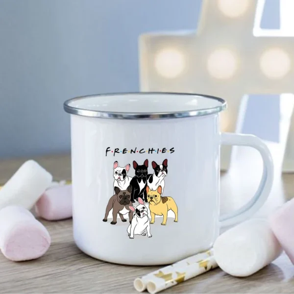 Mug émaillé vintage bouledogue français – Image 5