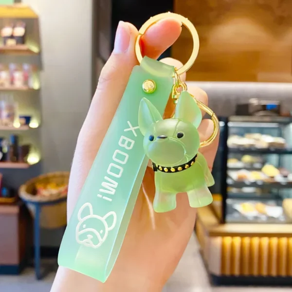 Porte-clés bouledogue français transparent – Image 6