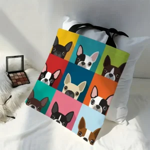 Sac cabas imprimé bouledogue français