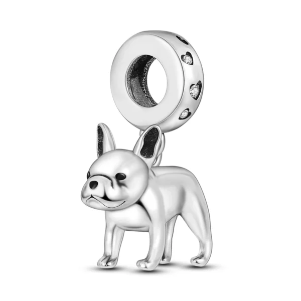 Charm chien argenté pour bracelet