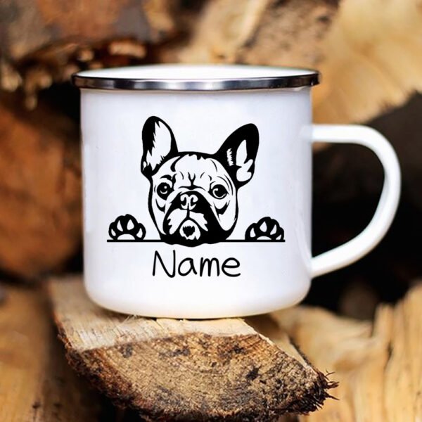 Mug émaillé personnalisé bouledogue