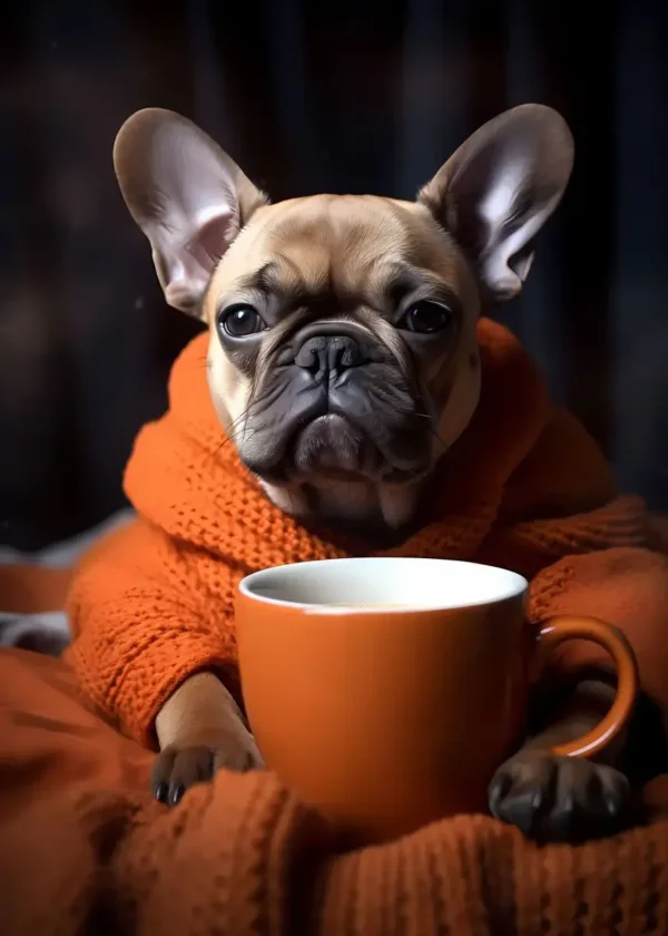 Affiche bouledogue français buveur de café – Image 2