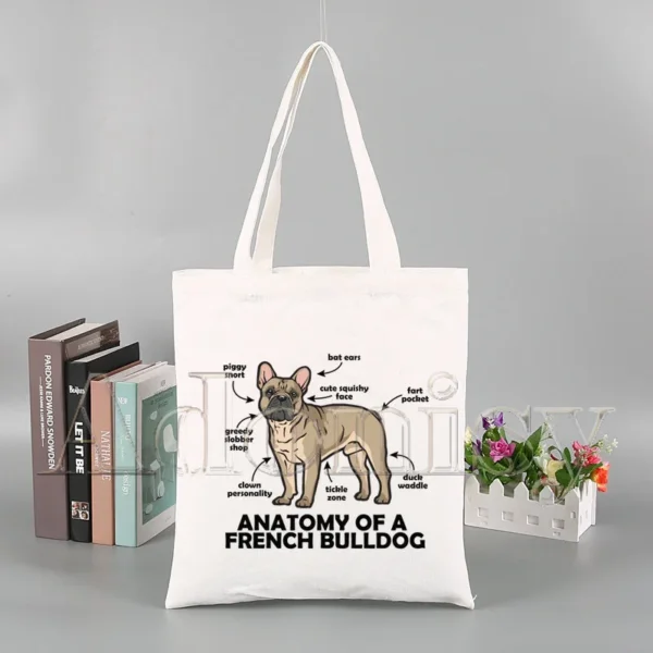 Tote bag bouledogue anatomie en toile – Image 3