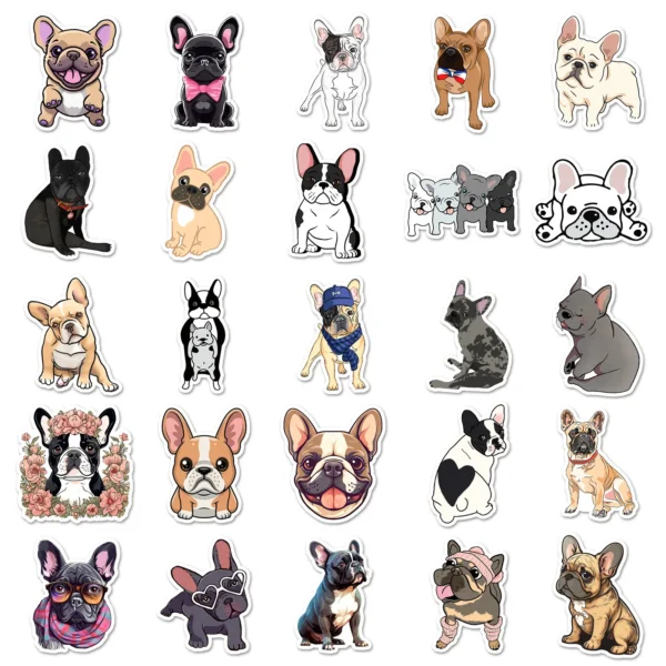 Stickers bouledogues français – lot de 10, 30 ou 50 – Image 3
