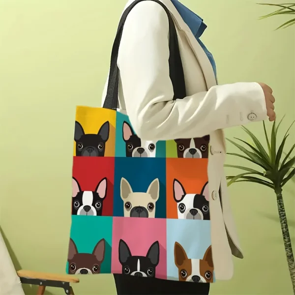Sac cabas imprimé bouledogue français – Image 2
