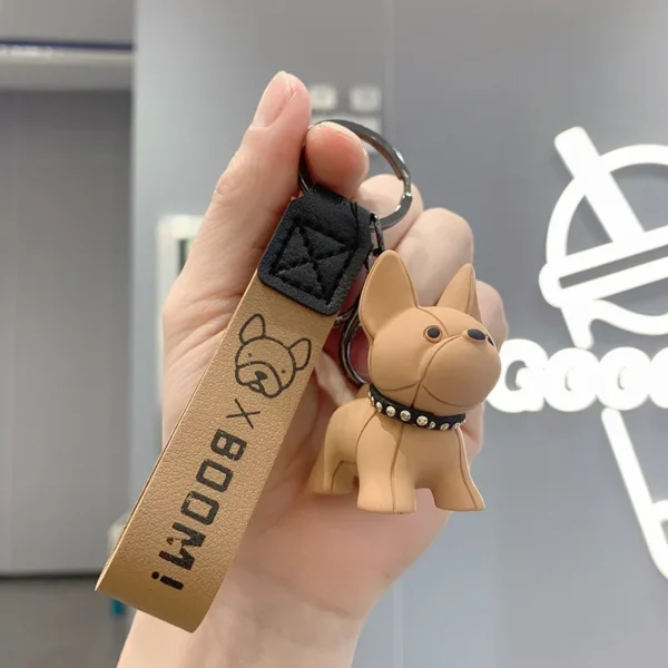 Porte-clés bouledogue français – Simili cuir PU – Image 5