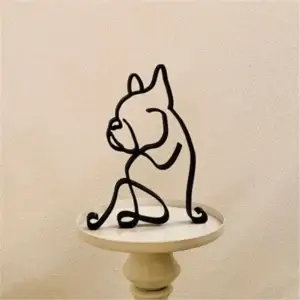 Statue bouledogue français en métal