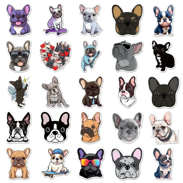 Stickers bouledogues français – lot de 10, 30 ou 50 – Image 4