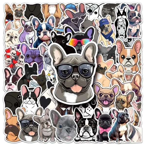 Stickers bouledogues français – lot de 10, 30 ou 50 – Image 2