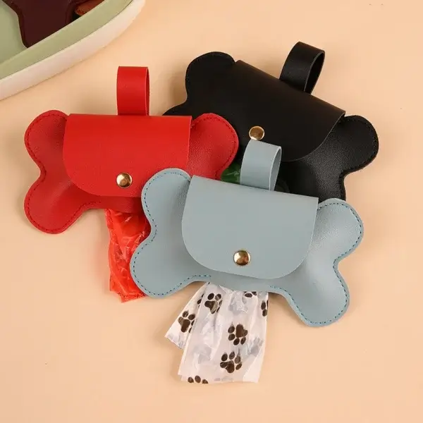 Distributeur de sacs à crottes en simili cuir – Image 3