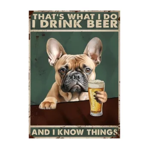 Affiche murale bouledogue français humoristique