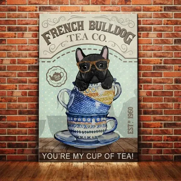 Plaque métal French Bulldog Coffee Club – Image 15