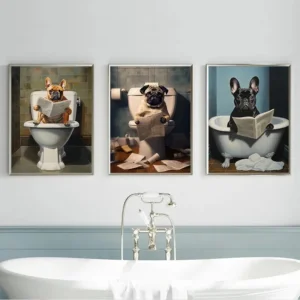 Affiche bouledogue lecteur