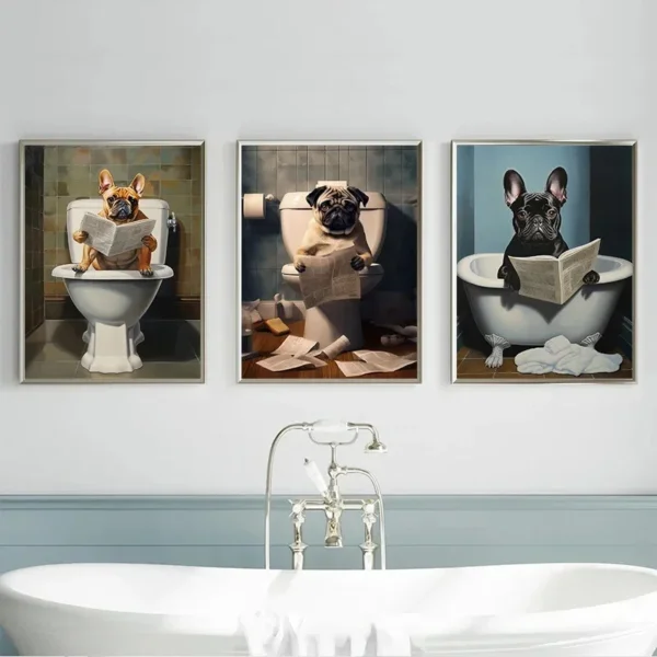 Affiche bouledogue lecteur