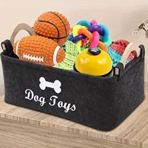 Boîte de rangement en feutrine pour chien