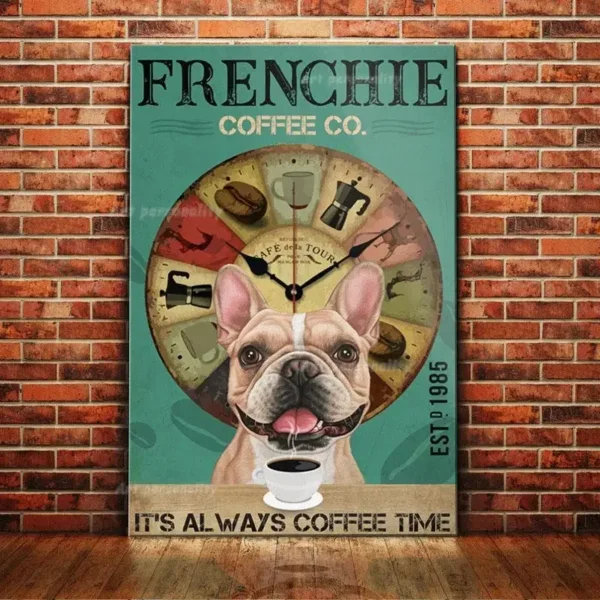 Plaque métal French Bulldog Coffee Club – Image 16