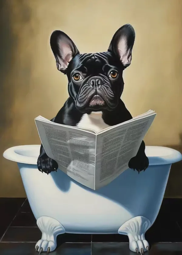 Affiche bouledogue lecteur – Image 2