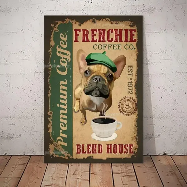 Plaque métal French Bulldog Coffee Club – Image 6