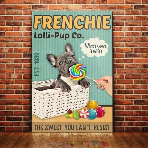 Plaque métal French Bulldog Coffee Club – Image 2