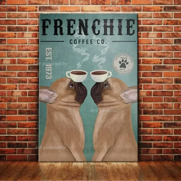 Plaque métal French Bulldog Coffee Club – Image 17