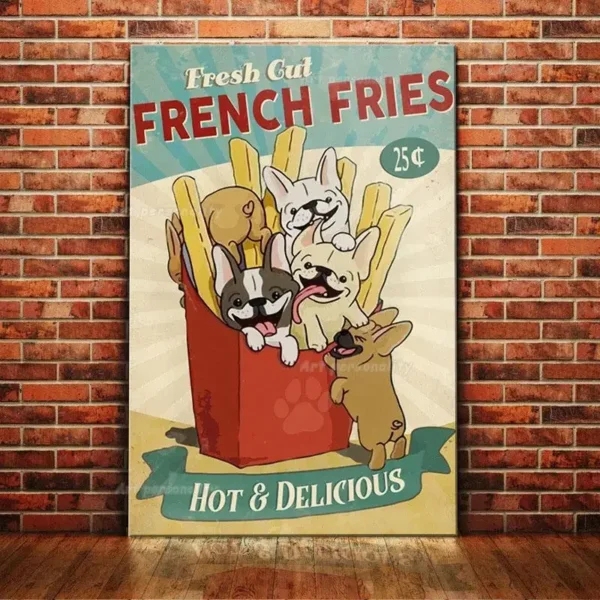 Plaque métal French Bulldog Coffee Club – Image 18